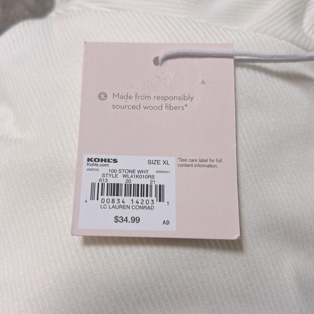 NWT LC Lauren Conrad Puff Sleeve Bodysuit, Size XL - Picture 12 of 14